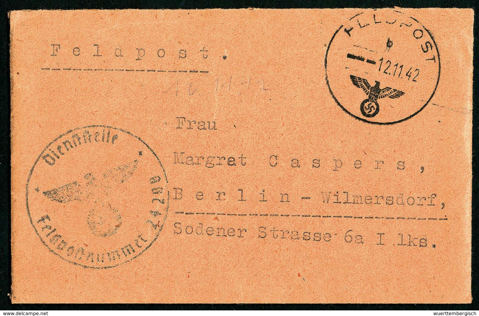 Beleg KANALINSELN - Zwei Feldpostbriefe Mit Stempel Vom 25.8. Bzw. 12.11.42, FP-Nr.24200 (Kanalinseln). Beide Mit Origin - Autres & Non Classés