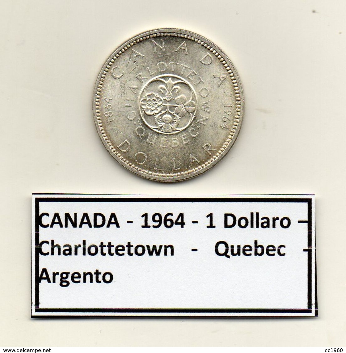 Canada - 1964 - 1 Dollaro - Charlottetown - Quebec - Argento - (MW1204) - Canada