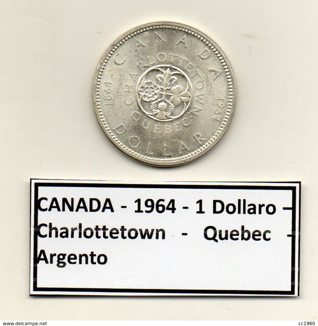 Canada - 1964 - 1 Dollaro - Charlottetown - Quebec - Argento - (MW1206) - Canada