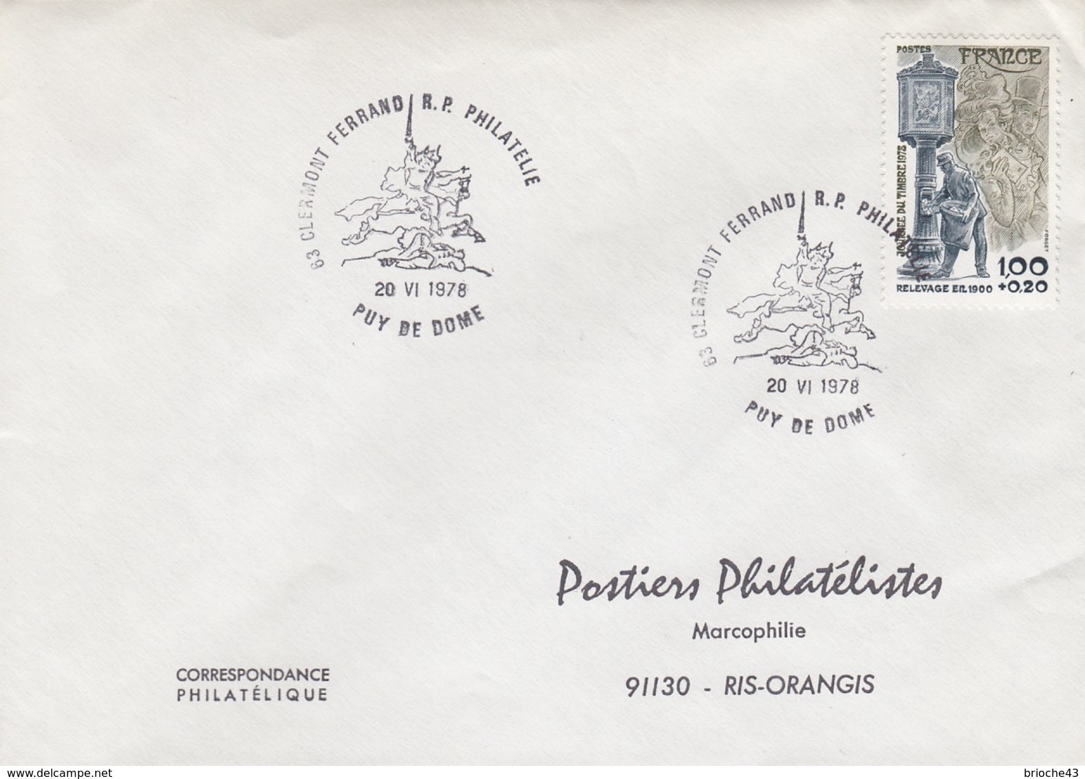 FRANCE - LETTRE Yv N° 2004 - CACHET CLERMONT FERRAND PHILATELIE 20.6.1978 / 1 - Lettres & Documents