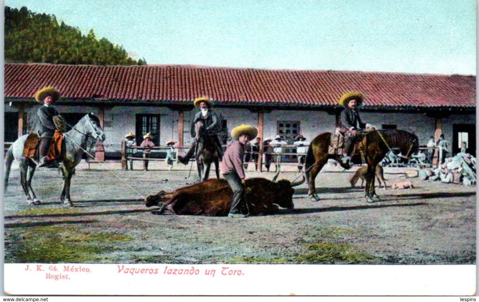 AMERIQUE -  MEXIQUE -- Vaqueros Lazando Un Toro - Mexico