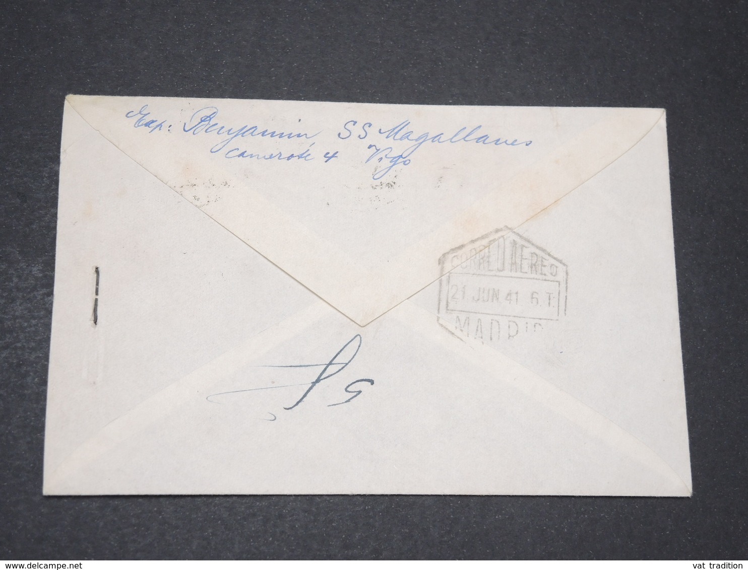 ESPAGNE - Enveloppe De Vigo Pour Alger En 1941 , Censure De Vigo - L 14339 - Marcas De Censura Nacional