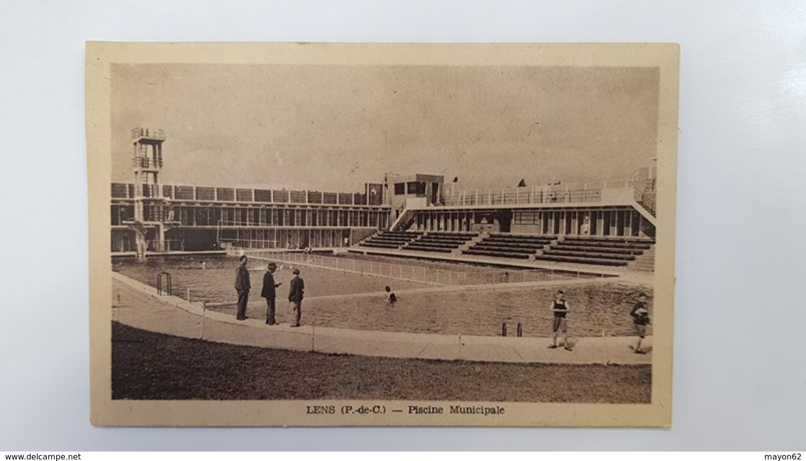 LENS - CPA RARE - Piscine Municipale, Animée - Lens