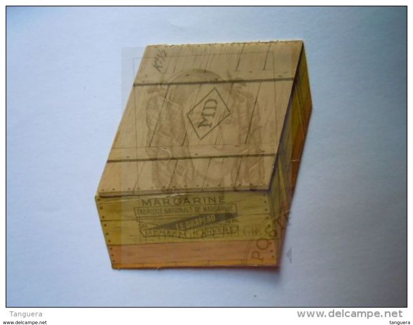 Reclame Publicité Margarine "Le Drapeau" De Vlag Merxem Afbeelding Doos Met Pakjes Boîte Avec Pacquets Open 9 X 14 Cm - Reclame