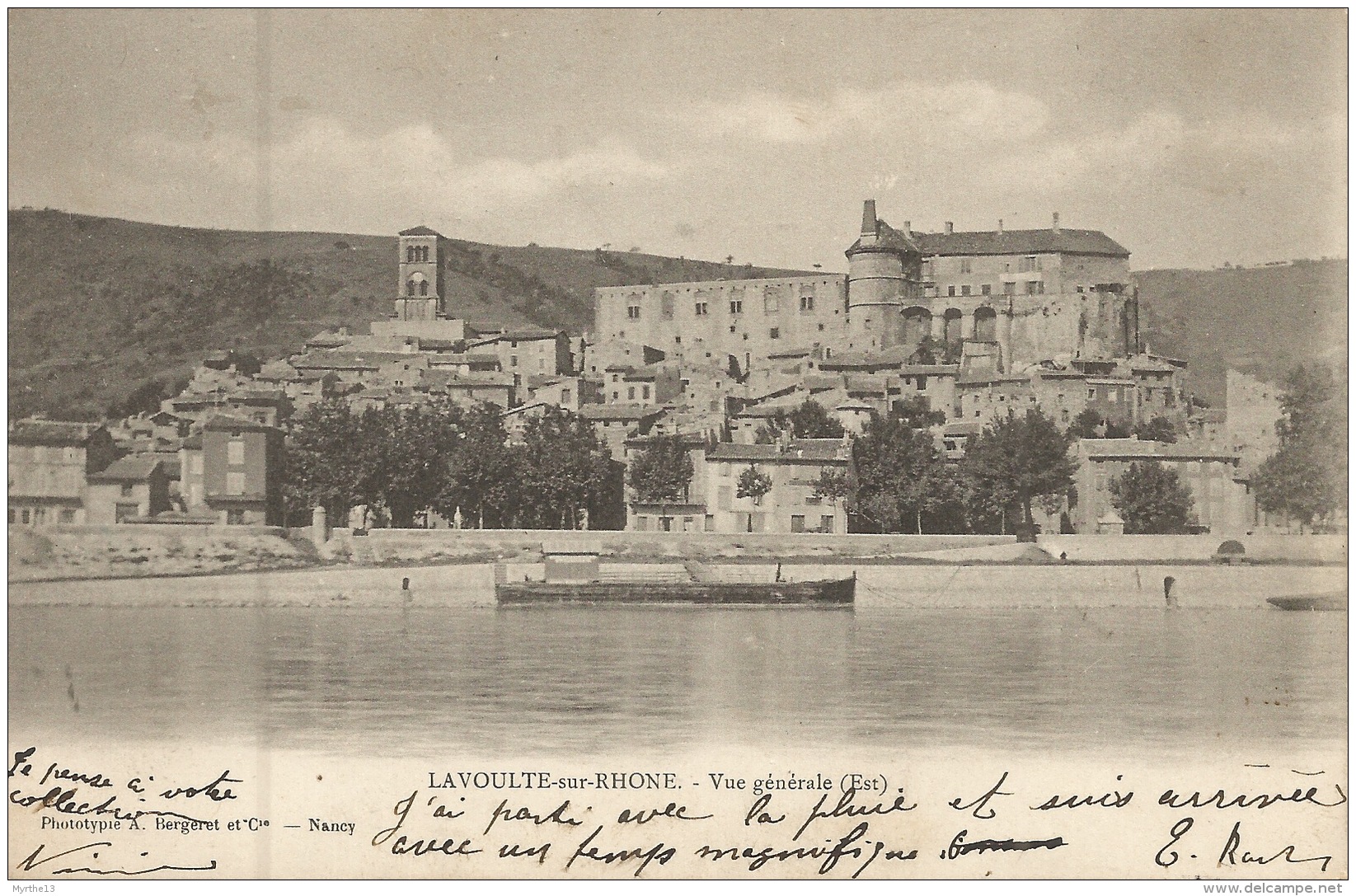 07  LAVOULTE Sur RHONE Vue Générale Est  1903  Dos Non Divisé - La Voulte-sur-Rhône