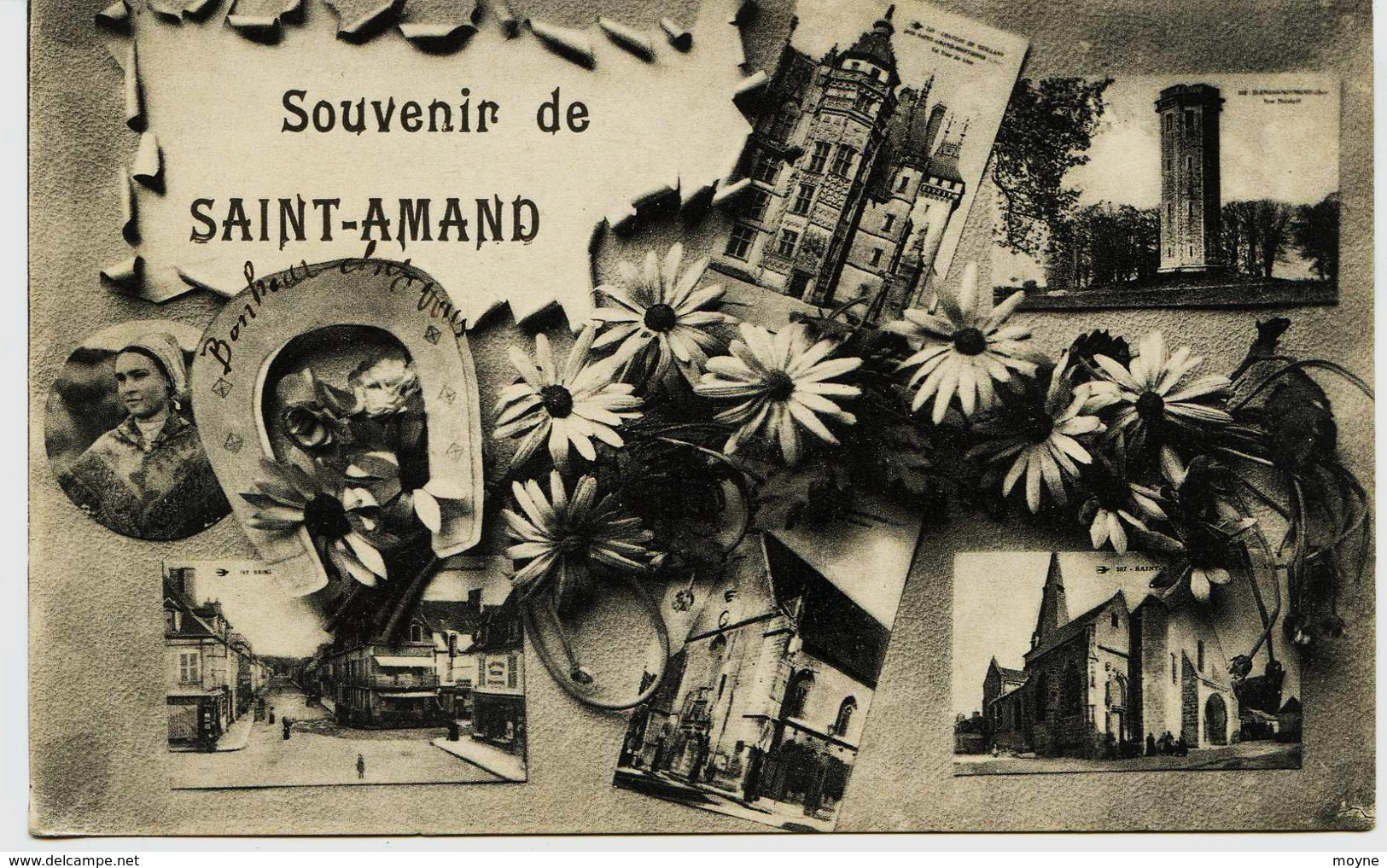 7034 - Cher -  SAINT AMAND  MONTROND :  Carte Multivues     Circulée En 1921 - Saint-Amand-Montrond