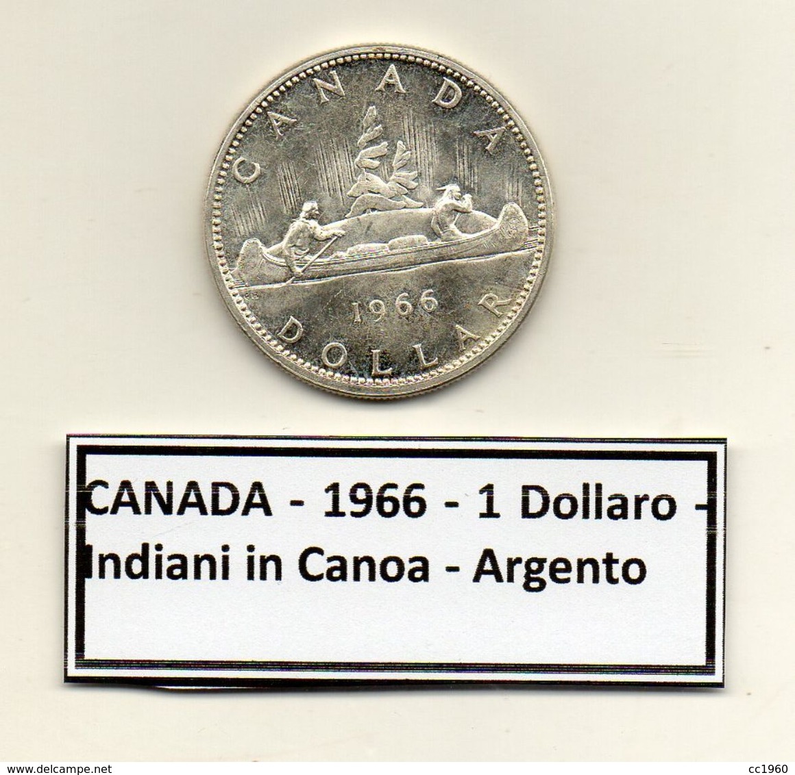 Canada - 1966 - 1 Dollaro - Indiani In Canoa - Argento - (MW1214) - Canada