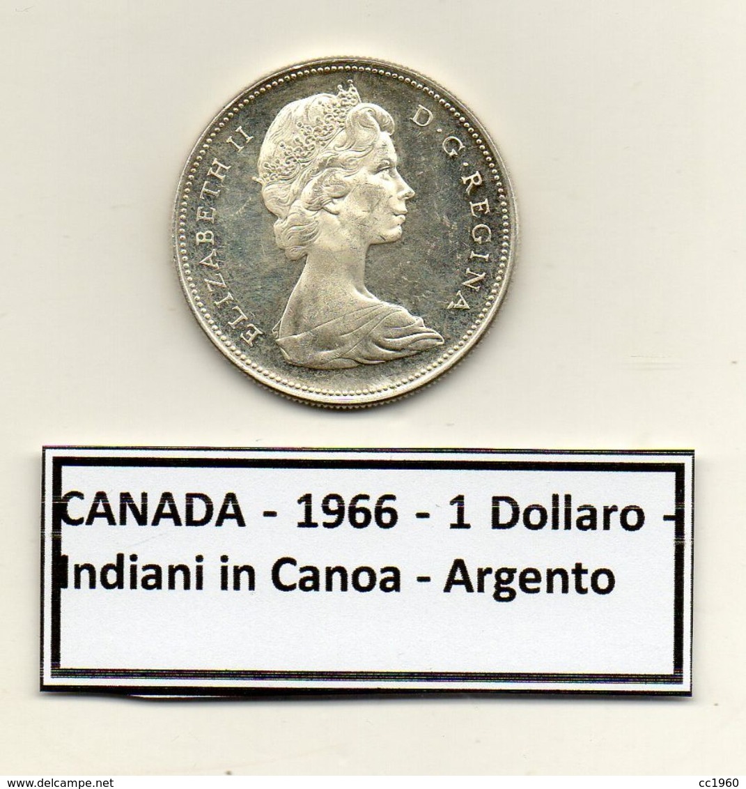 Canada - 1966 - 1 Dollaro - Indiani In Canoa - Argento - (MW1214) - Canada