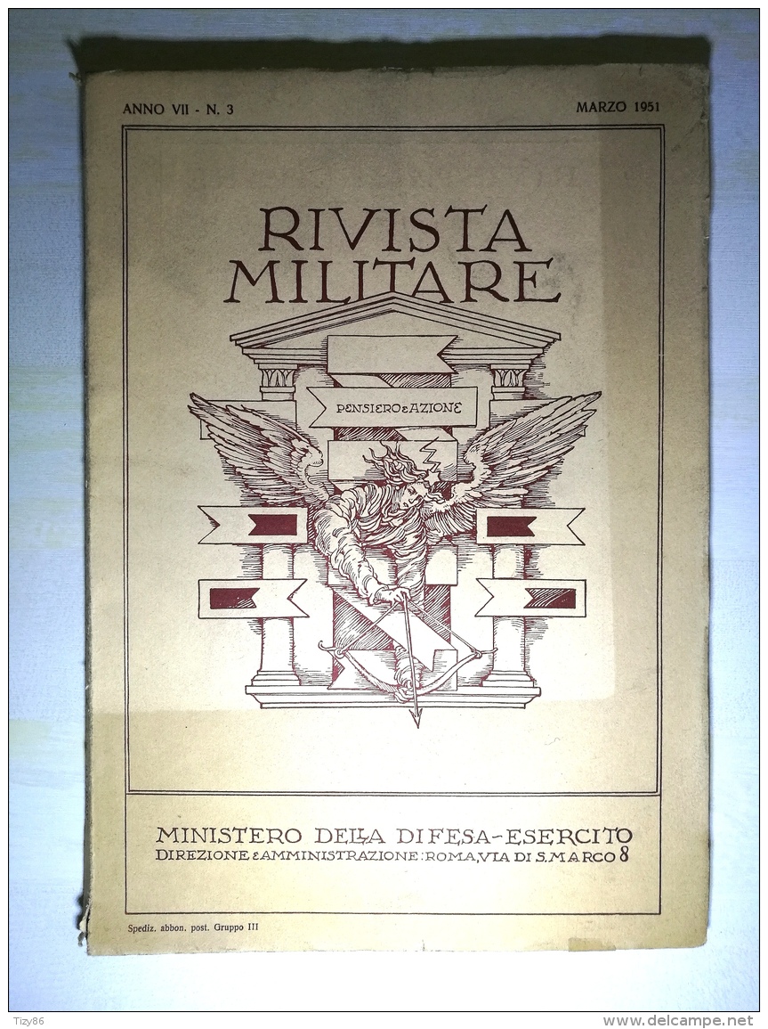 Rivista Militare, Pensiero E Azione - Ministero Della Difesa - Esercito (anno  1951) - Otros & Sin Clasificación