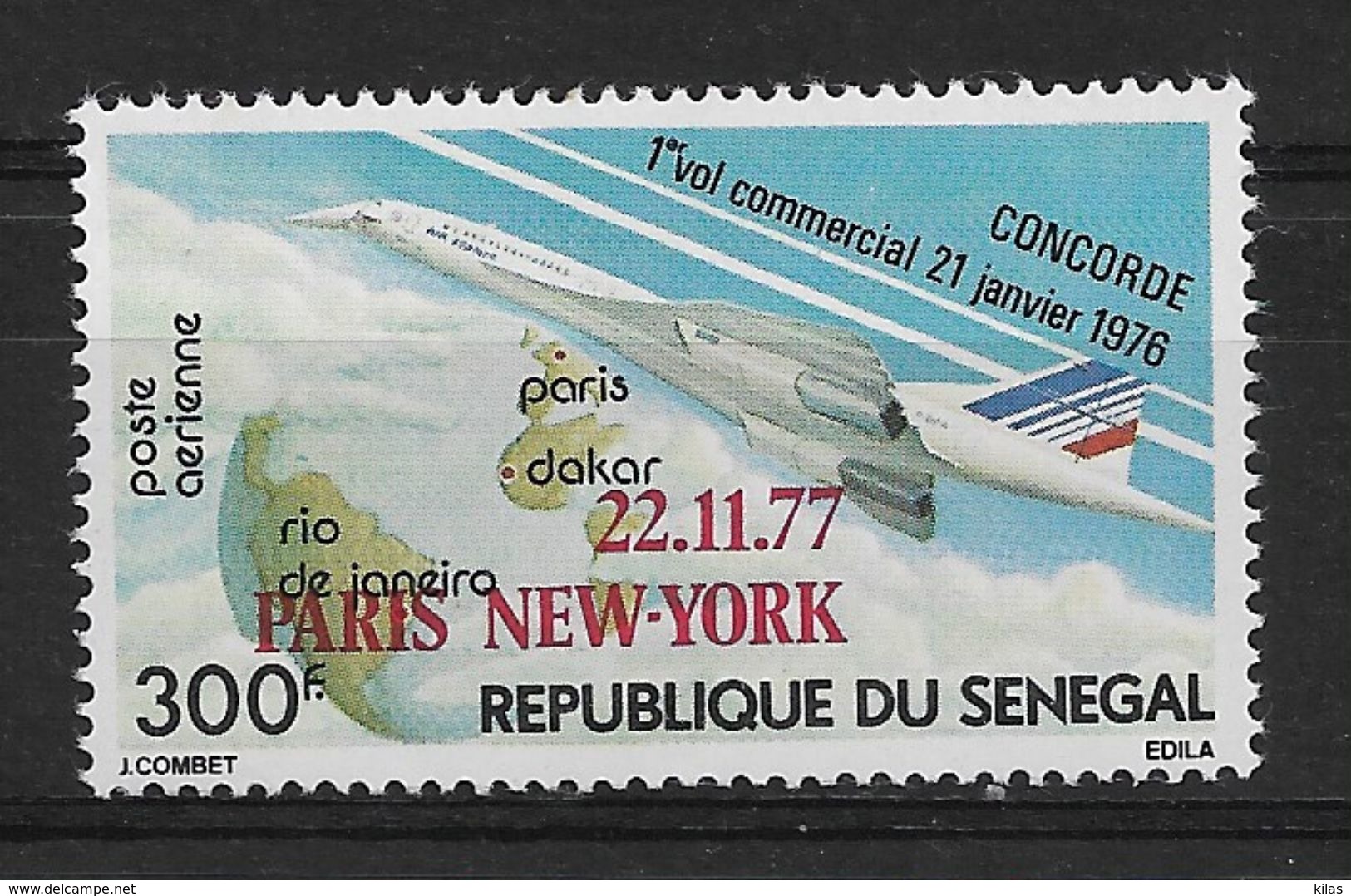SENEGAL 1977 Airmail,  Concorde Flight "Paris/New York" MNH - Winter 1972: Sapporo