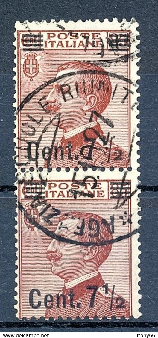 MIC 1923-27 Soprastampato Cent. 7 1/2 Su 85 - RARO II TIPO In COPPIA - Sassone N. 136 Usato / Used - Usati