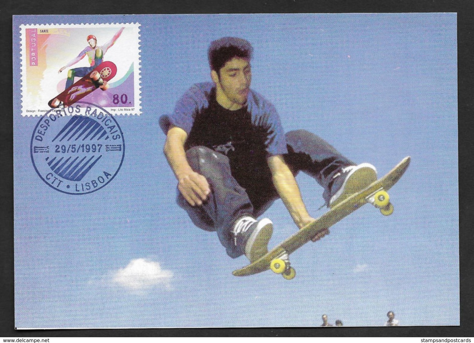 Portugal Skateboard Sports Extrêmes Carte Maximum 1997 Skate Extreme Sports Maxicard - Skateboard