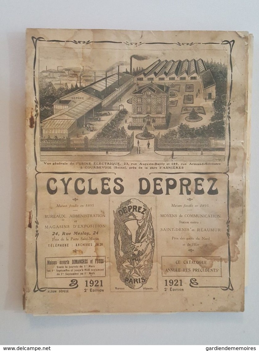 1921 Catalogue Cycles Deprez Armes (Fusil Revolvers) Lampes Lanternes Gramophone - Bicyclette, Canne Fusil - Other & Unclassified