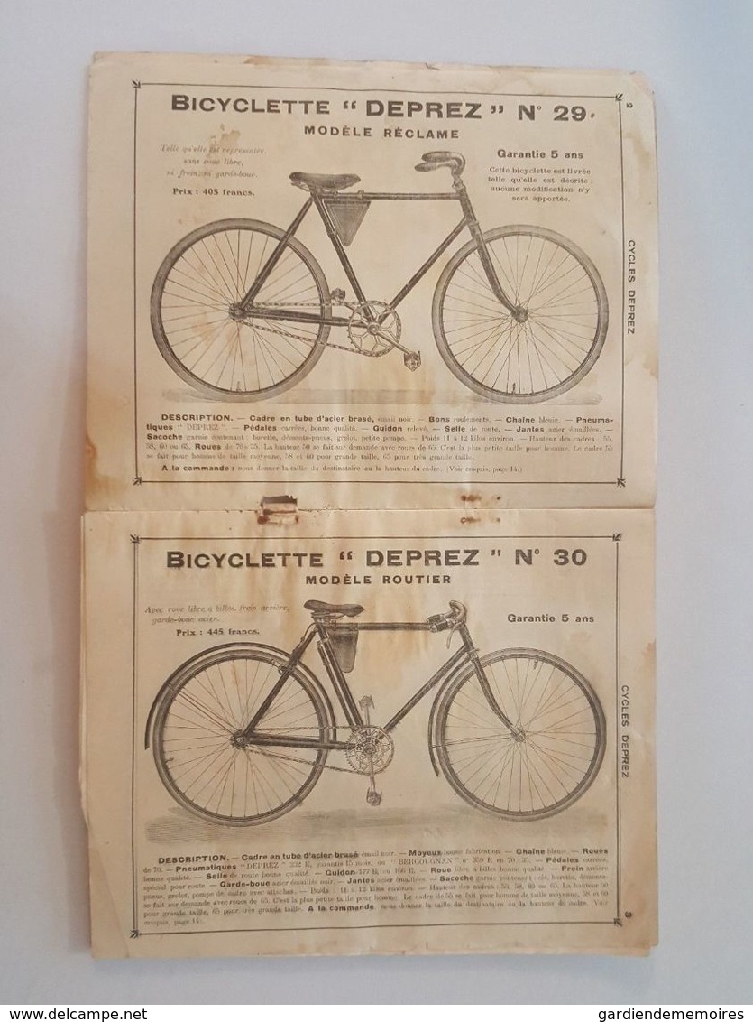 1921 Catalogue Cycles Deprez Armes (Fusil Revolvers) Lampes Lanternes Gramophone - Bicyclette, Canne Fusil - Autres & Non Classés