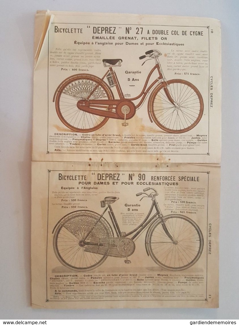 1921 Catalogue Cycles Deprez Armes (Fusil Revolvers) Lampes Lanternes Gramophone - Bicyclette, Canne Fusil - Autres & Non Classés