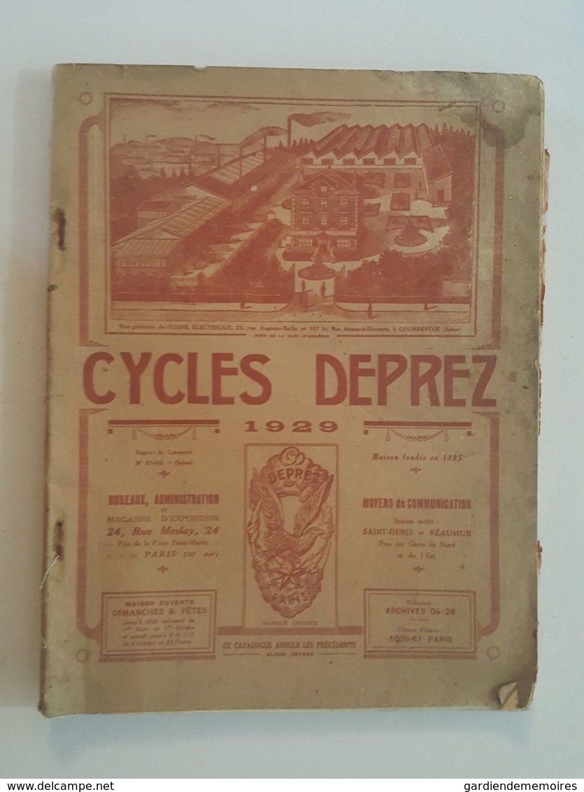 1929 Catalogue Cycles Deprez Armes (Fusil Revolvers) Lampes Lanternes Gramophone - Bicyclette, Canne Fusil, épée - Autres & Non Classés