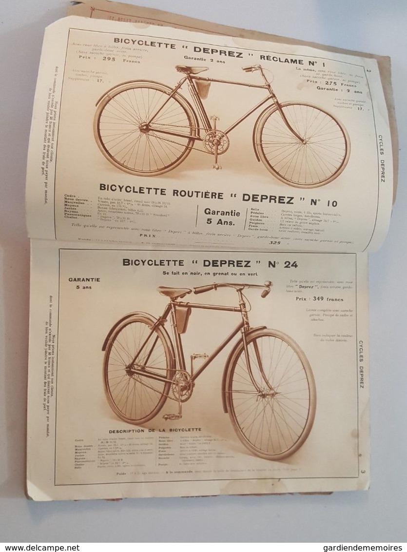 1929 Catalogue Cycles Deprez Armes (Fusil Revolvers) Lampes Lanternes Gramophone - Bicyclette, Canne Fusil, épée - Autres & Non Classés