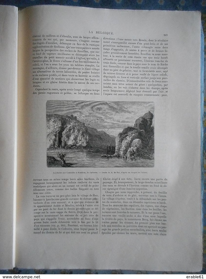 LE TOUR DU MONDE 1885 N° 1274 BELGIQUE NAMUR SAINT LOUP FRENES YVOIR POILVACHE ROUILLON DINANT BOUVIGNES CREVECOEUR