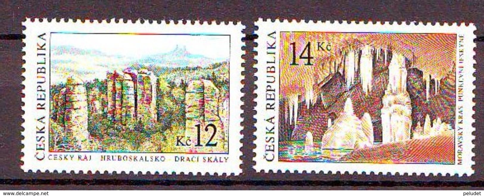 Czech Republic  	Beauty Of Country (Rocks, Caves). 2v: 12, 14 Mnh - Ungebraucht