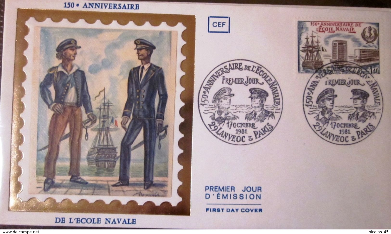 France FDC - 1981 - Ecole Navale - Bateaux - Lanveoc - 1980-1989