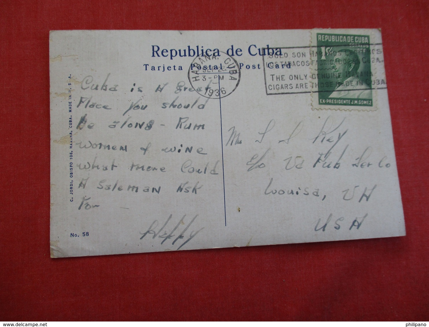 Habana Paseo De Marti O Prado  Has Stamp & Cancel  Ref 2861 - Kuba