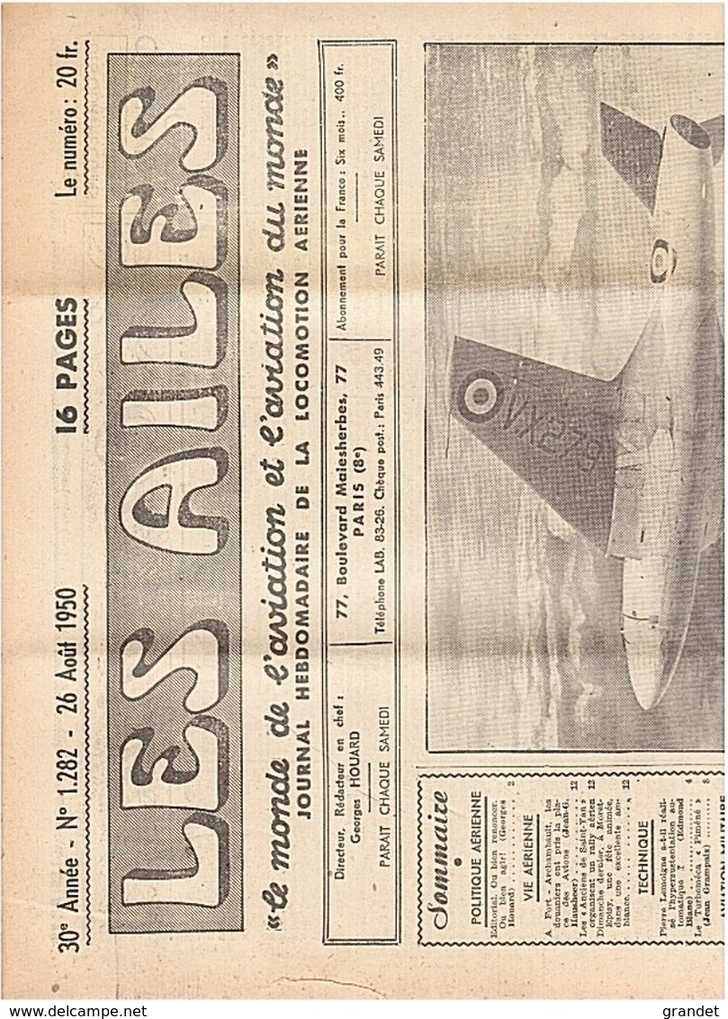 LES AILES - AVIATION - N° 1282 - 1950. - AeroAirplanes