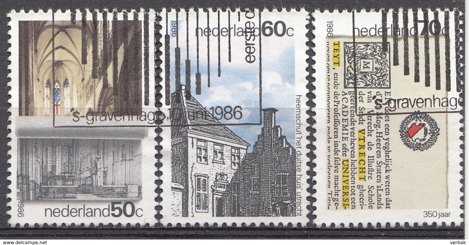 Pays-Bas 1986  Mi.nr: 1294-1296 Jahresereignisse In Utrecht  Oblitérés / Used / Gestempeld - Gebruikt