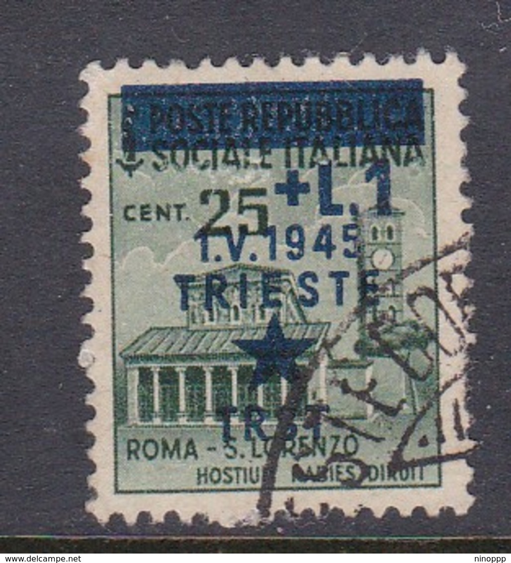 Venezia Giulia And Istria 1945 Yugoslav Trieste Occupation S2 1l On 25c Green Used - Ocu. Yugoslava: Trieste