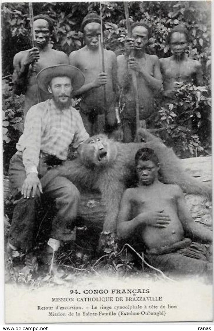 CPA Congo Ethnic Type Métier Chasse Singe à Tête De Lion Non Circulé - Congo Français