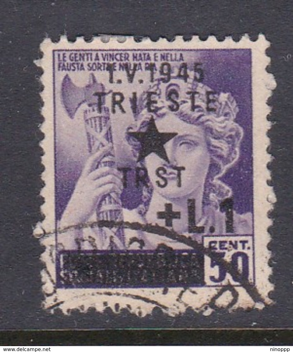 Venezia Giulia And Istria 1945 Yugoslav Trieste Occupation S4 1l On 50c Used - Yugoslavian Occ.: Trieste