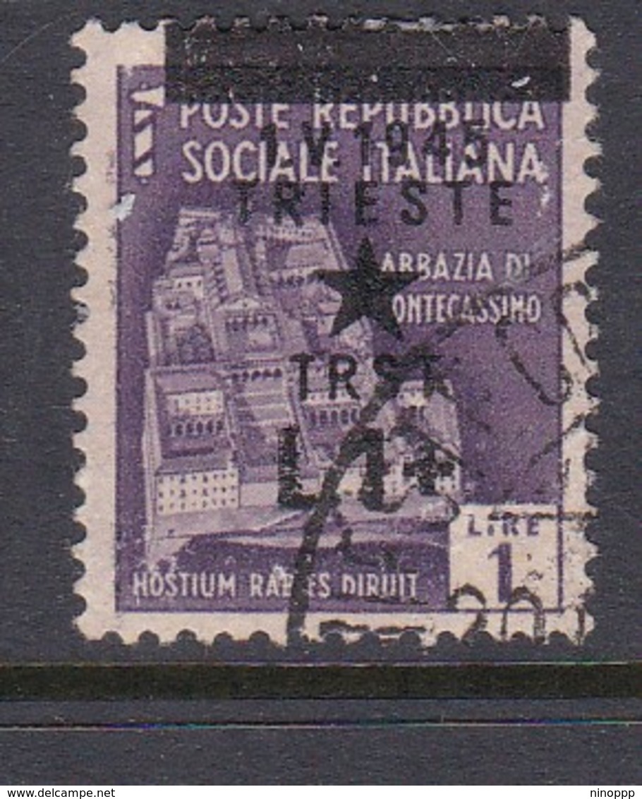 Venezia Giulia And Istria 1945 Yugoslav Trieste Occupation S6 1l On 1lira Violet Used Overprinted Shifted Up - Yugoslavian Occ.: Trieste