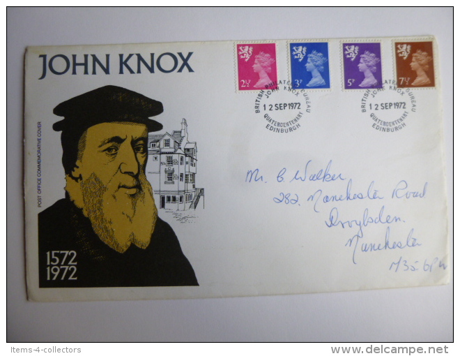 GREAT BRITAIN [GB] SG DEFINITIVES SCOTLAND 12.09.72 JOHN KNOX QUATERCENTENARY FDC - Non Classés