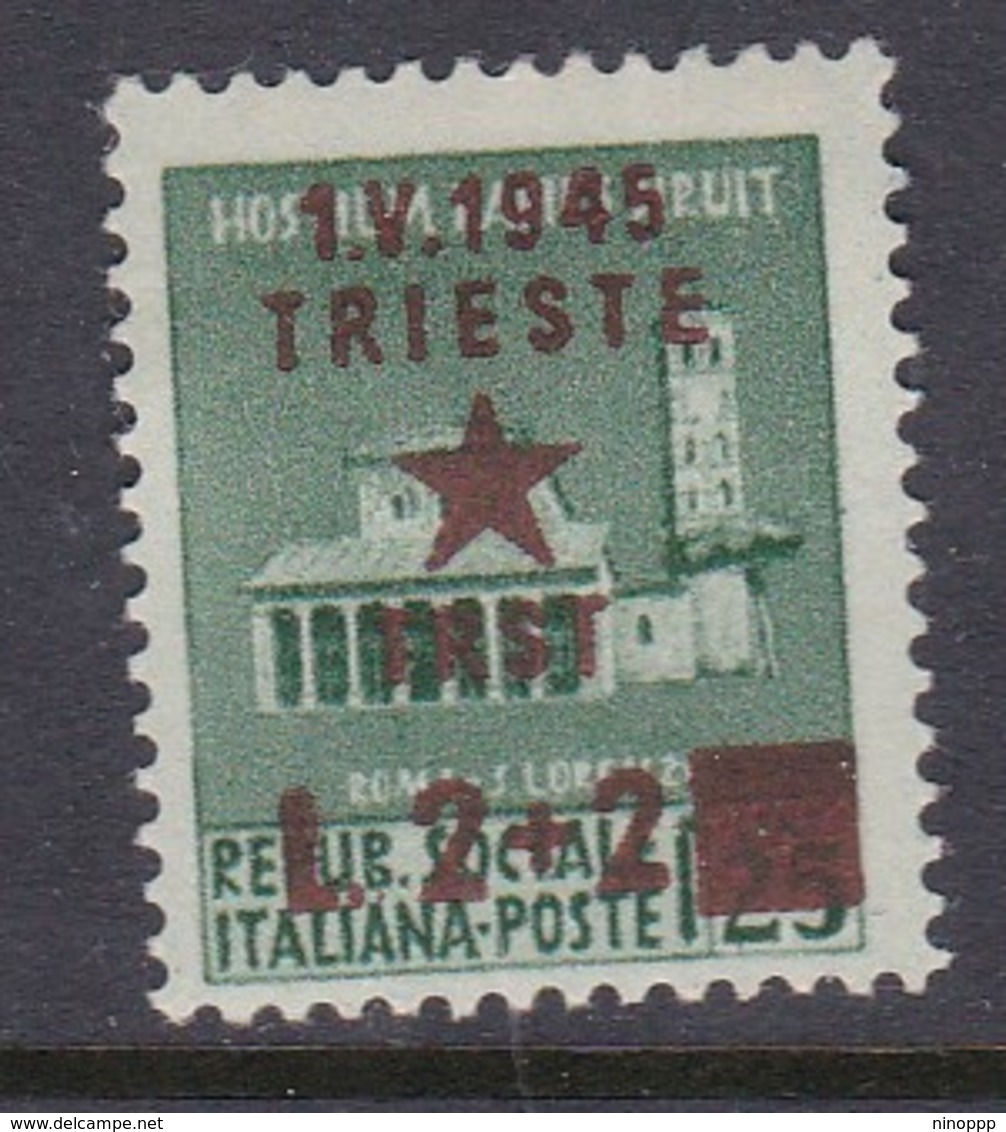 Venezia Giulia And Istria 1945 Yugoslav Trieste Occupation S7 2 Lire+ 2 Lire On 25c Mint Hinged - Jugoslawische Bes.: Triest