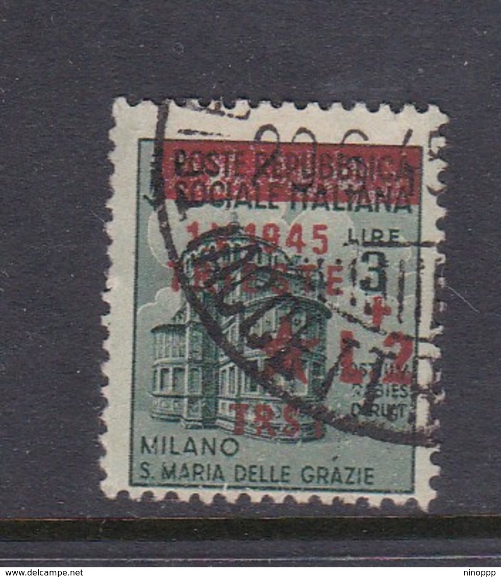 Venezia Giulia And Istria 1945 Yugoslav Trieste Occupation S8 2 Lire On 3 Lire Green Used - Joegoslavische Bez.: Trieste