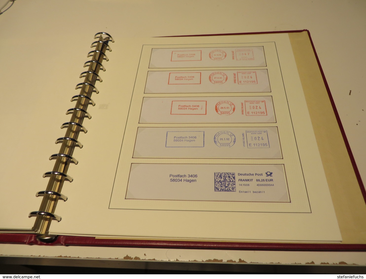 DEUTSCHLAND 2004 Posten FREISTEMPLER-BELEGE / TEILE in FOTOTASCHEN auf SAFE-BLANKOSEITEN im BINDER mit SCHUBER