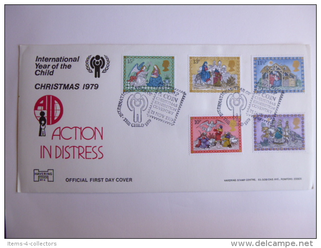 GREAT BRITAIN [GB] SG 1104 CHRISTMAS (1979)  FDC STAMP &amp; COIN CHRISTMAS EXHIBITION COVENTRY &amp; IYC POSTMARK - Unclassified