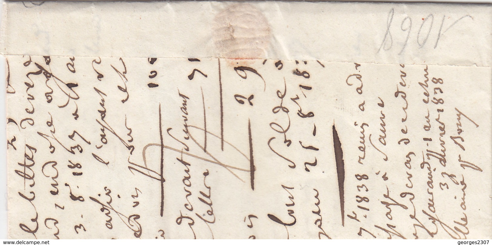 France: Lettre En Port Payé -montpellier A Sauve- T.a.D Type 12 Rouge - 22 Aout 1837 - 1801-1848: Precursors XIX