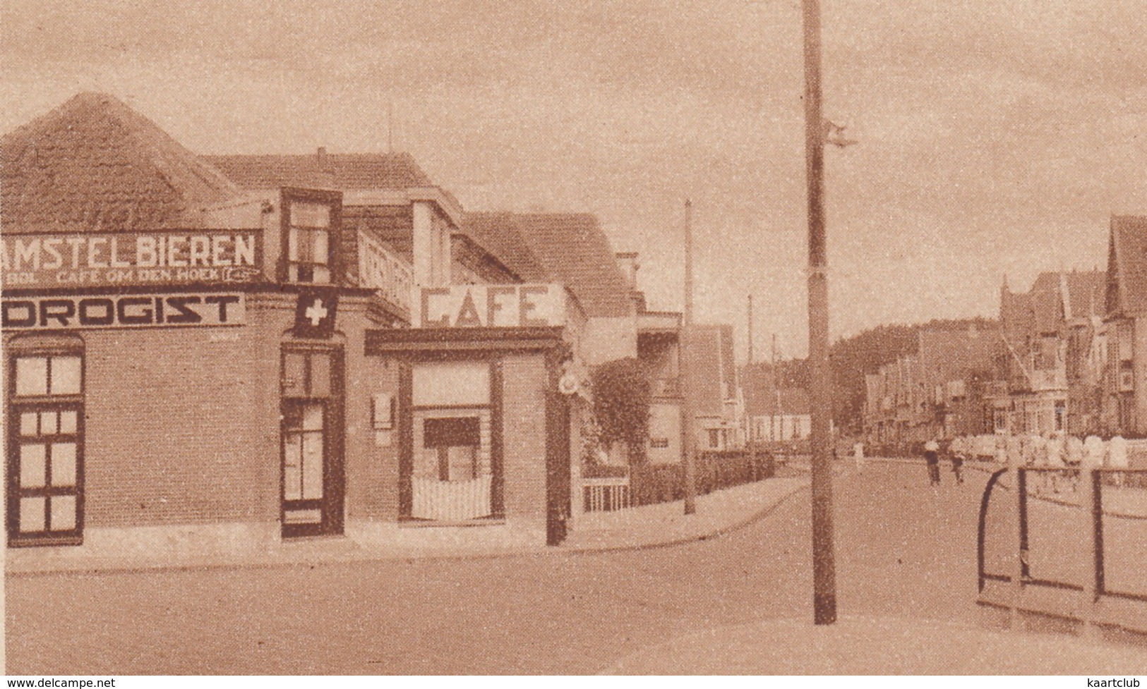 Groet Uit Wijk Aan Zee - Julianaweg - ('Drogist', Café 'Om De Hoek', 'Amstel Bieren') - (Noord-Holland) - Wijk Aan Zee