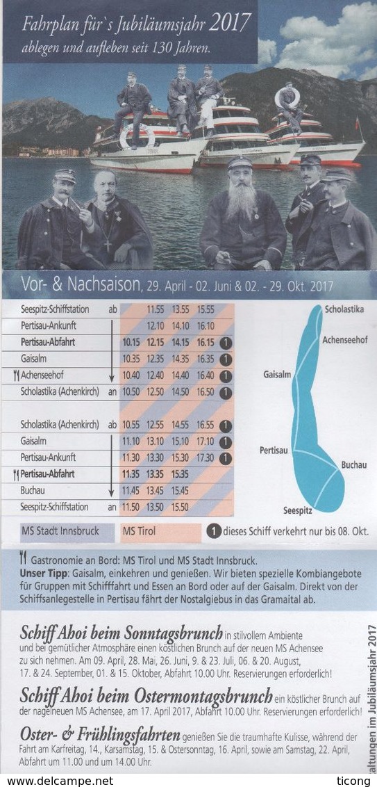 PUBLICITE - HORAIRES 2017  BATEAUX TYROL SCHIFFAHRT ( DEPLIANT ) PERTISAU AUTRICHE - VOIR LES SCANNERS - Autres & Non Classés