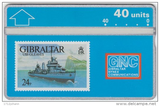 GIBRALTAR A-064 Hologram GNC - Collection, Stamp, Military, Ship - 306A - Used - Gibraltar