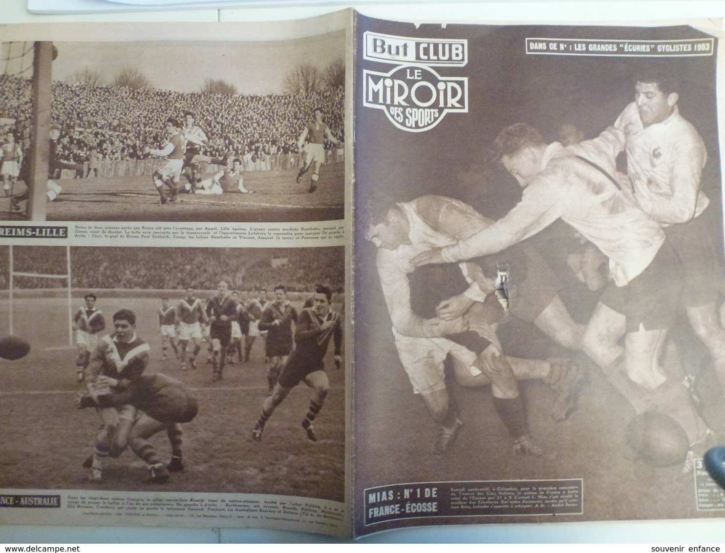 But Et Club Miroir Des Sports 12 Janvier 1953 Cyclisme Grandes Ecuries Football Roche La Molière Alcyon Dilecta Gitane - Sport