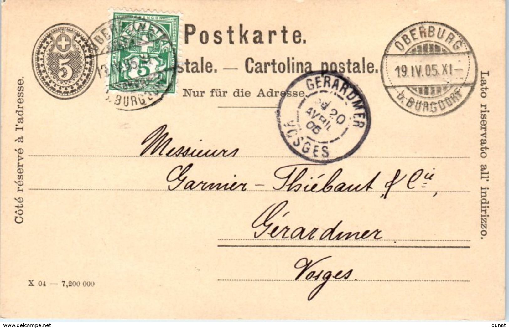 Suisse - BURGDORF - Oberburg  - Entiers Postaux - Oberburg