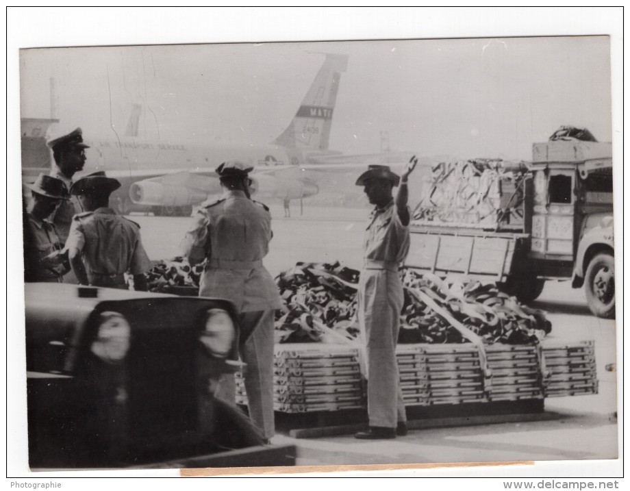 Inde Aeroport De Calcutta Aide Americaine Militaire Ancienne Photo De Presse 1962 - War, Military