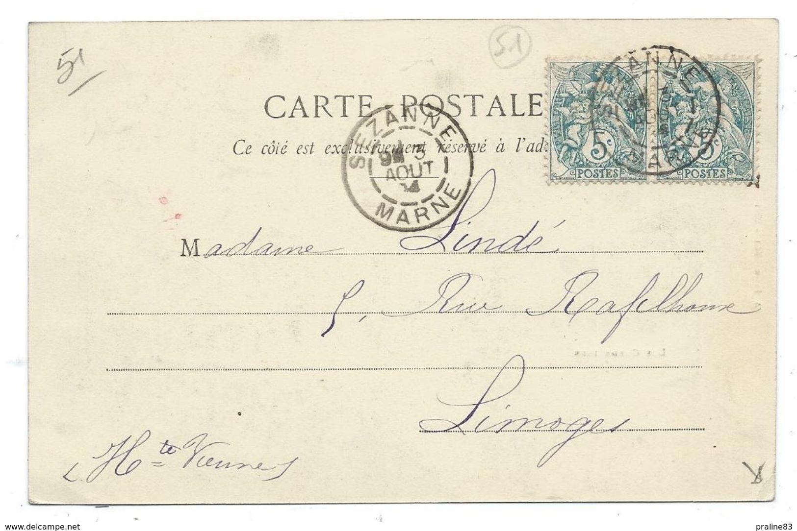 CPA Précurseur - SEZANNE - LES CORDELIERS - Mail Et Résidence - Marne 51 - Circulé 1904 - Sezanne