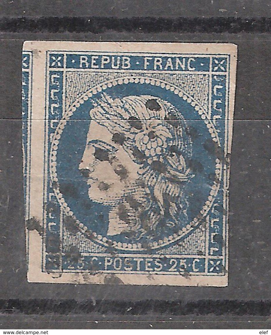 CERES Non Dentelée N° 4 , 25 C Bleu Obl Pc 1495 LE HAVRE , Seine Maritime, 1 GRAND VOISIN, B/TB Cote 45 Euros - 1849-1850 Ceres