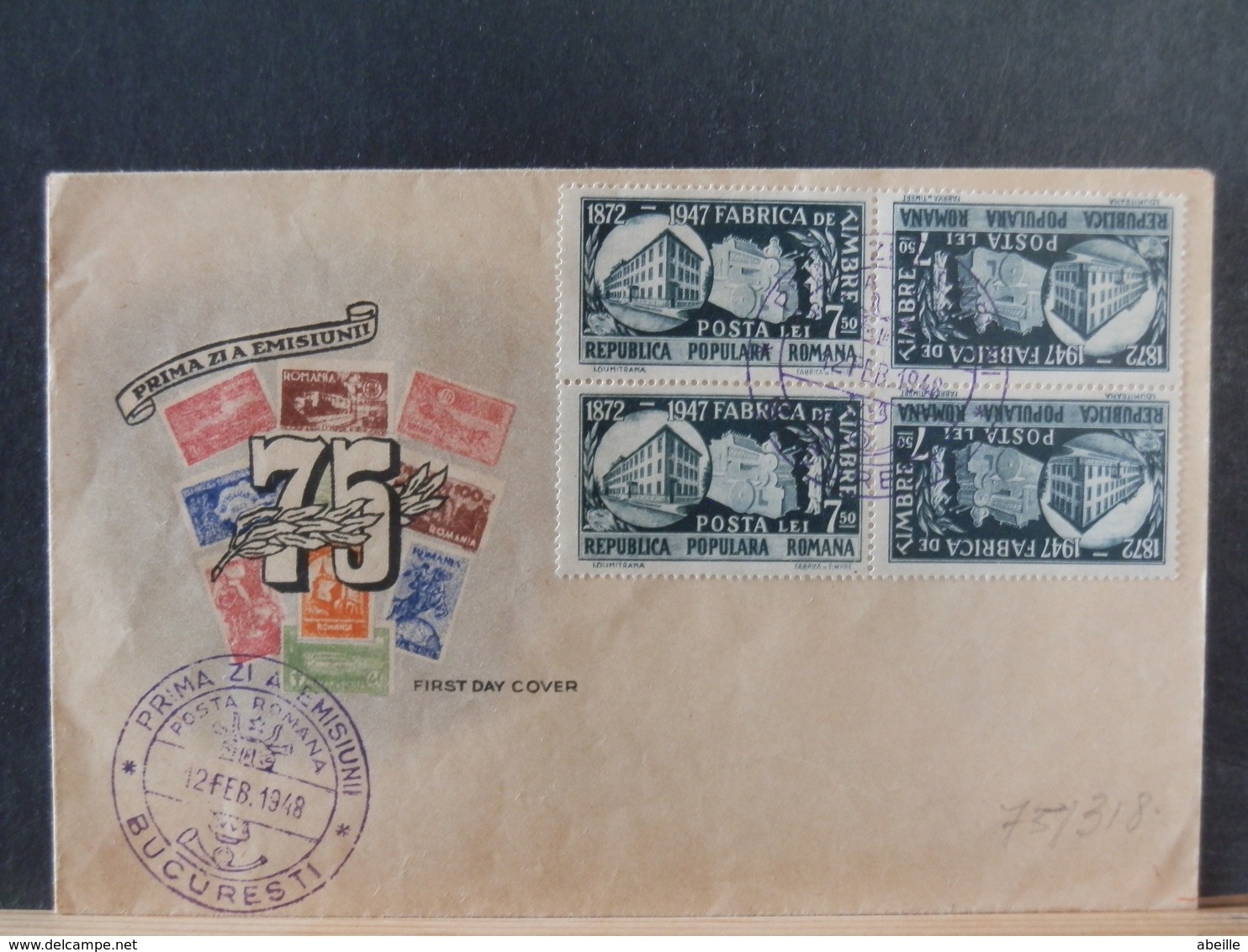 75/319  FDC  ROUMANIE  1947 - FDC