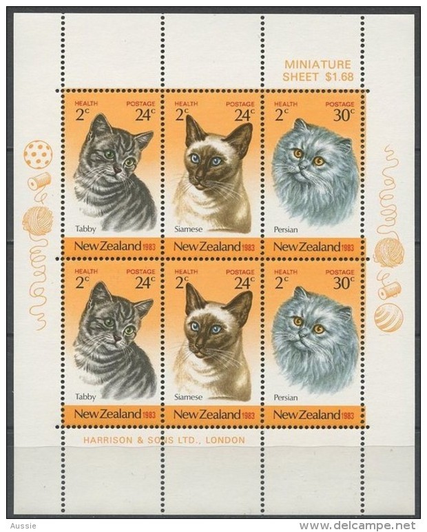 Nouvelle-Zelande New Zealand 1983 Yvertn° Bloc 48 *** MNH Cote 6 Euro Faune Chats Katten Cats - Blocs-feuillets