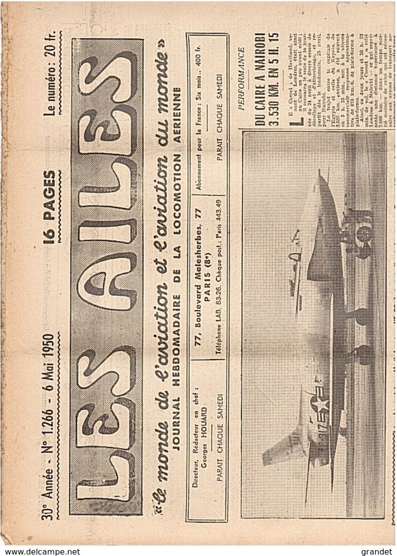 LES AILES - AVIATION - N° 1266 - 1950. - AeroAirplanes