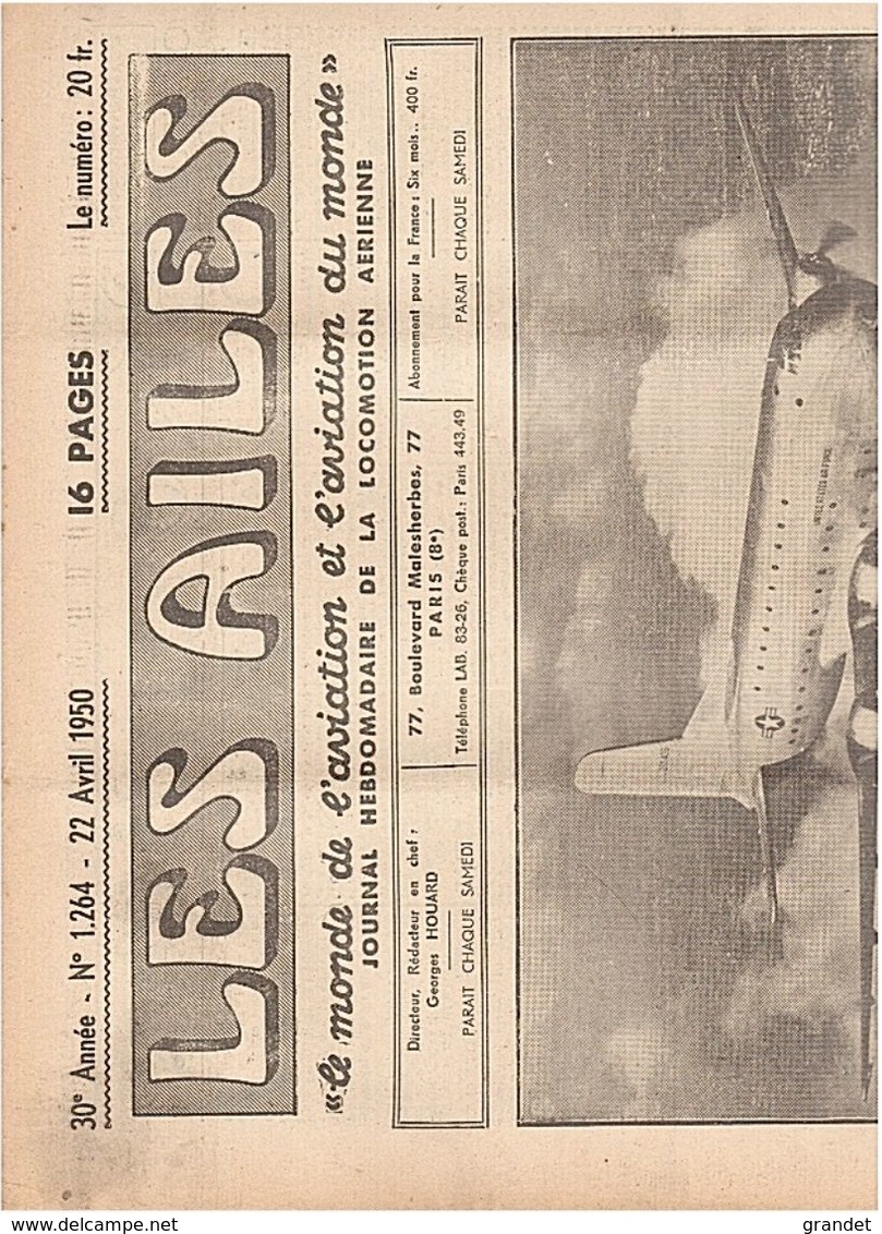 LES AILES - AVIATION - N° 1264 - 1950. - AeroAirplanes