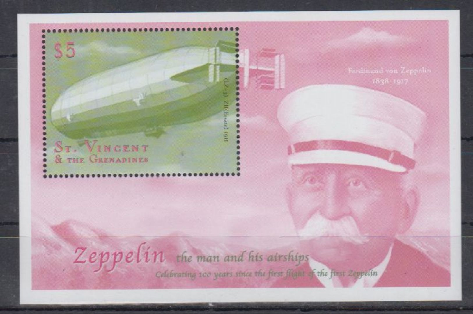 E04. St Vincent - MNH - Transport - Zeppelins - Zeppelins